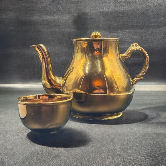 G&S Ltd. Gibson and Sons Burslem.Copper Toned Lustreware. Vintage Ceramic Teapot - Picture 4 of 10